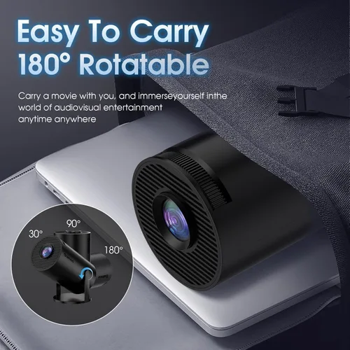 Vista 6 de Mini proyector con WiFi y Bluetooth Aplicaciones incorporadas Proyector inteligente Soporte 4K 1080P FHD 180° ajustable Keystone automático