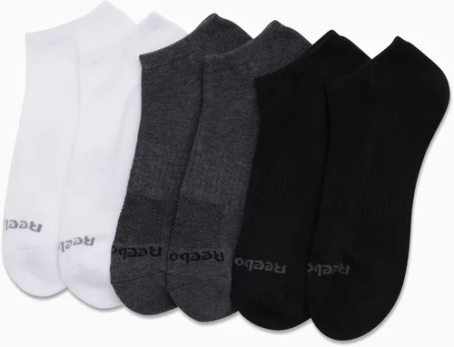 Vista 4 de Reebok Calcetines acolchados básicos de corte bajo transpirables para hombre (paquete de 6)