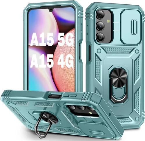 Vista 120 de PASNEW Funda militar para iPhone 13 Pro Max, cubierta de cámara deslizante y soporte de anillo de metal de 360°, carcasa rígida multicapa resistente