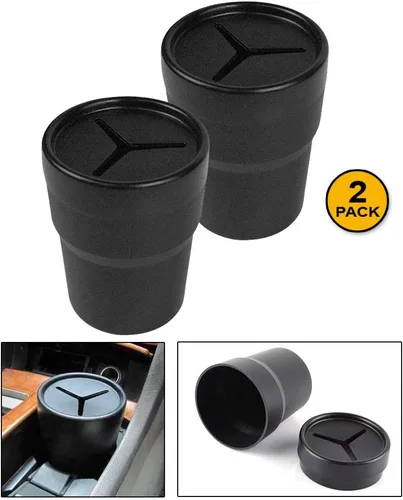 Vista 4 de JAVOedge Paquete de 2 soportes negros para almacenamiento de automóvil, para bolígrafos, monedas, dinero en efectivo, cabe en portavasos