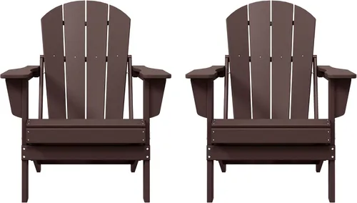 Vista 35 de WO Home Furniture Laguna Silla plegable Adirondack de polietileno de alta densidad, silla para patio para todo tipo de clima, para jardín al aire
