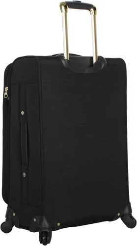 Vista 4 de Steve Madden Designer Luggage Collection - Maleta ligera expandible de 240in bolsa a cuadros con ruedas giratorias de tamaño mediano negro 240in