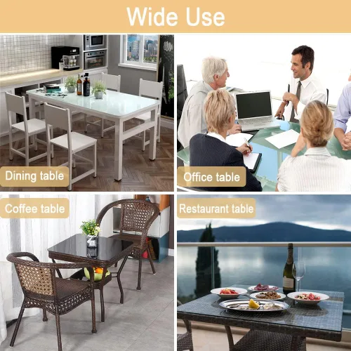 Vista 5 de Protector de mesa de vidrio suave transparente autoadhesivo de alta calidad, antideslizante y arañazos para mesa de cristal, almohadillas redondas