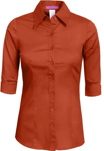 Vista 11 de NE PEOPLE Camisa de oficina con botones y manga 3/4 a medida para mujer
