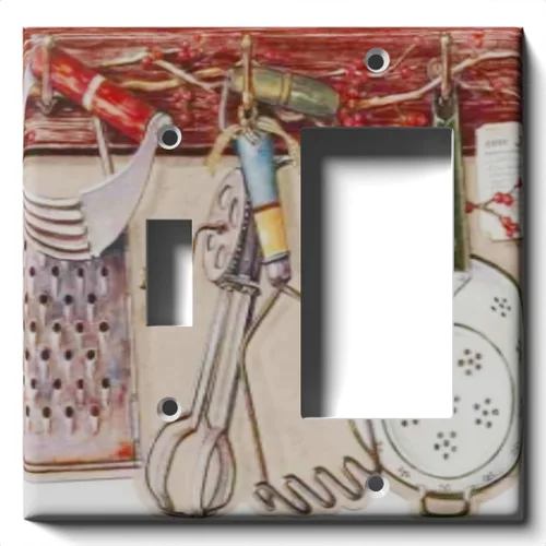 Vista 4 de Placa decorativa de tapa de salida - Utensilios de cocina - Receptáculo doble dúplex