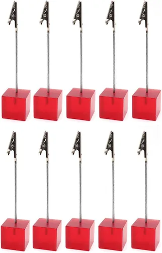 Vista 7 de Xiaoyztan Soporte de clips de notas, soporte de números de mesa de cubo negro, clip de papel para uso en oficina, hogar, soporte de notas