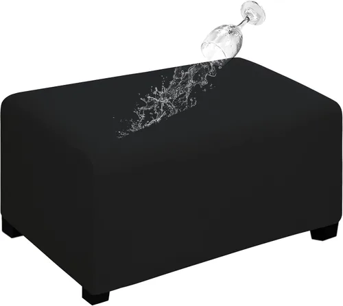Vista 17 de Easy-Going Funda para Otomán Elástica 100% Doble Impermeable Rectangular Plegable Taburete de Almacenamiento Protector de Muebles Funda Suave