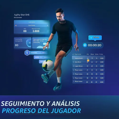 Vista 5 de BlazePod Kit de entrenamiento de reacción de fútbol – 4 cápsulas de luz inteligentes para velocidad, control de pelota y coeficiente intelectual