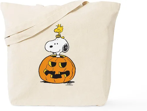 Vista 23 de CafePress Snoopy Un verdadero manjar Bolso de compras reutilizable de lona natural color beige