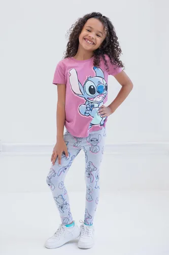 Vista 2 de Disney Lilo & Stitch - Conjunto de camiseta y leggings para niñas pequeñas y grandes