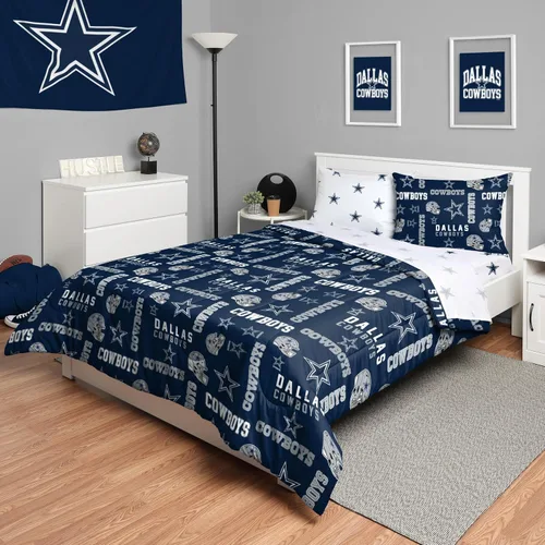 Vista 41 de FOCO Juego de ropa de cama unisex para adultos con logotipo del equipo de la NFL, sábanas y fundas de almohada, juego de ropa de cama de 5 piezas