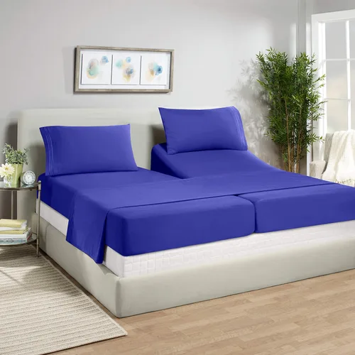 Vista 31 de Juego de sábanas de lujo Juego de cama de lujo, bolsillo extra profundo Juego de sábanas ajustable, sábana de arriba y 2 fundas de almohada, ropa
