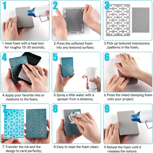 Vista 8 de BAOFALI 12 sellos de espuma moldeables grises de espuma de plástico seco, bloque de espuma para cortar y secar espuma para escultura, modelado