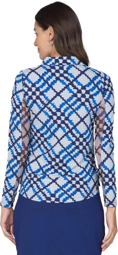 Vista 4 de IBKUL Athleisure Wear 48653 - Polo de manga larga con protección solar UPF 50+ Icefil Cooling Tech Sonika con estampado Sonika