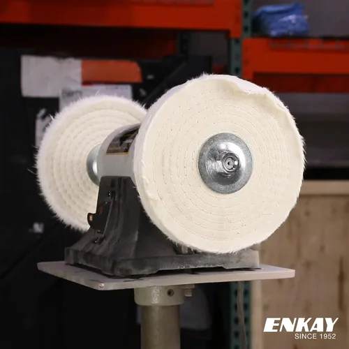 Vista 4 de ENKAY - Rueda de pulido cosida en espiral extra gruesa de 8 pulgadas (80 capas)