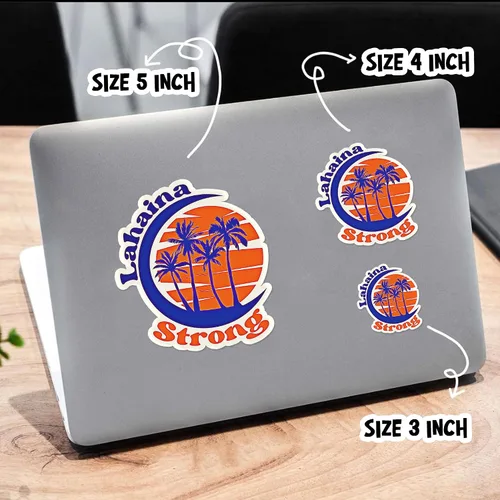 Vista 2 de Lahaina Maui Hawaii Strong Maui Lahaina Survivor - Adhesivo adhesivo para laptop, guitarra, motocicleta, bicicleta, monopatín, equipaje, teléfono