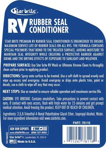 Vista 2 de STAR BRITE Acondicionador Premium de Sellos de Goma para RV - Evita que los Sellos Deslizantes se Peguen y se Agrieten, 16 Fl Oz (paquete de 1), Goma