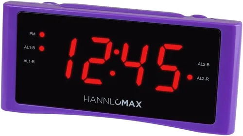 Vista 7 de HANNLOMAX Radio despertador HX-151CR, radio PLL AM/FM, alarma dual, pantalla LED roja de 1.2", solo operación de CA (negro)
