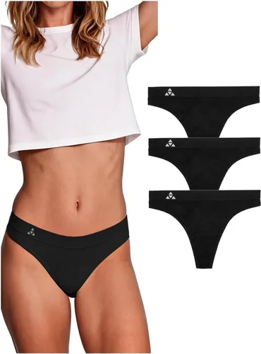 Vista 16 de Balanced Tech Ropa interior que absorbe la humedad para mujer, tangas de entrenamiento sin costuras, de secado rápido, tangas de viaje Paquete de 6