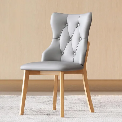 Vista 29 de Upholstered Dining Chairs with Backrest,Kitchen Chairs Leather,Living Room Chair with Wood Legs for Home, Restaurant, Hotel, Conference Room Grey