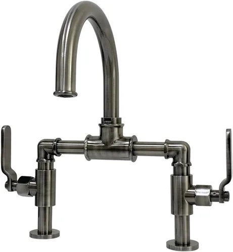 Vista 10 de Kingston Brass KS2173KL Whitaker - Grifo de baño de estilo industrial con drenaje emergente, latón antiguo