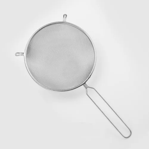 Vista 5 de Cuchara coladora de acero inoxidable con mango largo para servir alimentos y separación de aceite caliente, diseño ergonómico para cocina