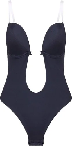 Vista 4 de Eaktool Ropa para mujer, ropa interior de corte bajo sin espalda, tanga sexy sin costuras, espalda descubierta