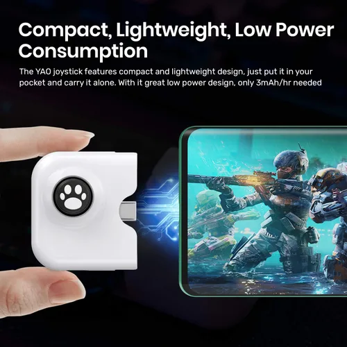 Vista 4 de IFYOO Yao -Joystick con controlador para juegos Mobile, Gamepad para jugar compatible con PUBGG Mobile, Call of Duty Mobile (CODM), Wild Rift