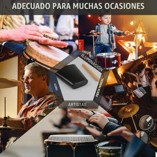 Vista 7 de Instrumento de percusión de 6 pulgadas CowBell Metal cencerro con mazo de madera fabricante de ruido musical kit de mano