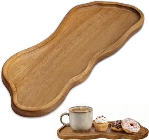 Vista 12 de Bandeja pequeña de madera Bandeja de madera de acacia para tocador, encimera de baño, mesa de café e inodoro Perfecto para joyas, llaves