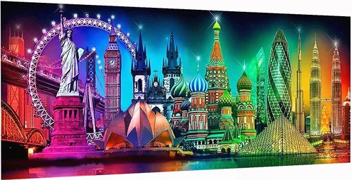 Vista 17 de JATOK - Kits de pintura de diamantes grandes para adultos (31.5 x 15.7 pulgadas) DIY 5D Sea Moon Full Round Drill Crystal Rhinestone Bordado Cuadros