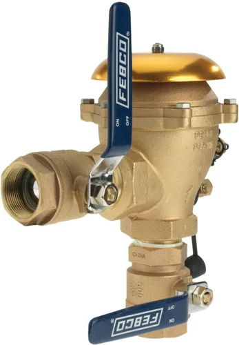 Vista 16 de Febco 765 Bronze Pressure Vacuum Breaker Backflow Preventer 1" Inlet Válvula de retención con resorte, 150 PSI máximo, conexiones NPT, sensor