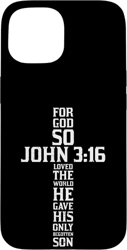 Vista 6 de iPhone 16 Cross John 3:16 Verso Biblia Dios Jesús Fe Cristiano Estuche de regalo