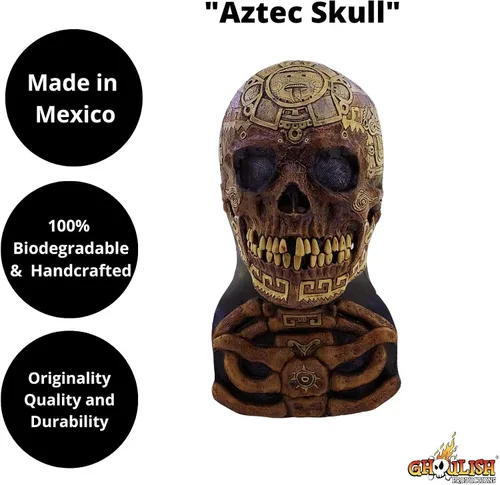 Vista 2 de Máscara de calavera azteca, Marrón