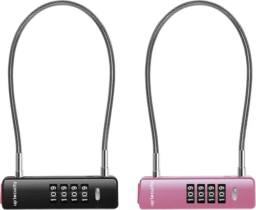 Vista 11 de Candado de cable con código, cerradura de combinación de 4 dígitos para puerta de valla al aire libre, equipaje de viaje, candado combinado