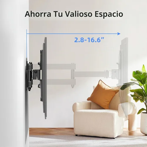 Vista 3 de Suptek - Soporte de pared para monitor de TV de movimiento completo para la mayoría de televisores y monitores de pantalla plana LED LCD de 13 a 43
