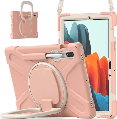 Vista 95 de 360 Rotation Case for Galaxy Tab ActivePro/Tab Active4 Pro/Active 5 Pro 10.1" Sturdy Cover Rotate Ring Stand Shoulder Carrying Strap Hand Strap