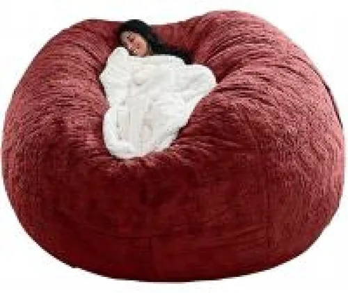 Vista 20 de DIOB Funda redonda para silla de puf, para adultos, adolescentes (relleno no incluido), silla de sofá gigante suave, cómoda silla de descanso