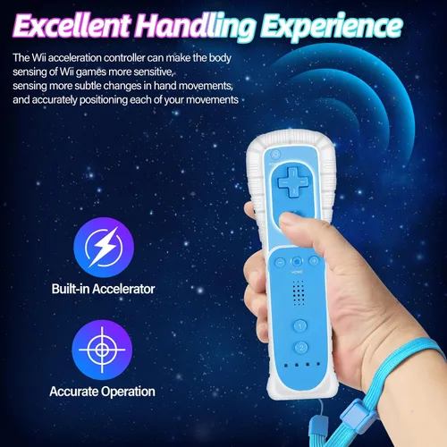 Vista 10 de Yosikr Controller for Wii, Remote Controller for Wii with Silicone Case and Wrist Strap Compatible for Wii/Wii U (2 Pack, White and White)