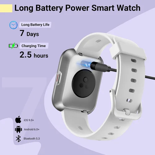 Vista 7 de Quican Potencia tu estilo de vida con Bluetooth Call Fitness Smartwatch para mujeres/hombres, Alexa, reloj inteligente con seguimiento de salud