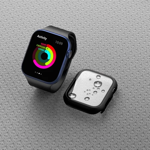 Vista 7 de Paquete de 2 fundas rígidas de policarbonato compatibles con Apple Watch, con protector de pantalla de cristal templado sin burbujas para accesorios