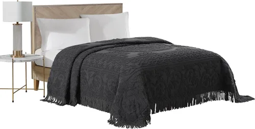 Vista 7 de Beatrice Home Fashions Medallón de chenilla, funda estándar, azul