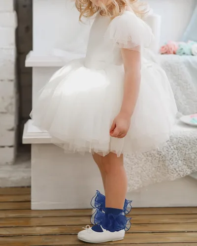 Vista 6 de Witwot Calcetines para niña pequeña con volantes grandes de encaje con volantes