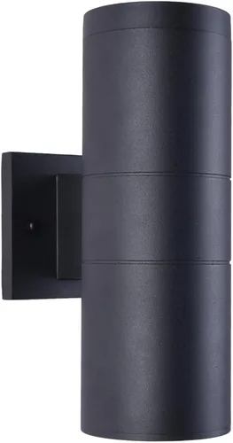 Vista 9 de mirrea Lámpara moderna para porche al aire libre en 2 luces con cilindro de aluminio y cubierta de vidrio templado, aplique de pared impermeable