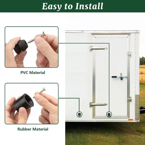 Vista 6 de Kit de soporte para puerta de remolque de perfil bajo con protector de goma, se ajusta a remolque de RV - Juego de 2