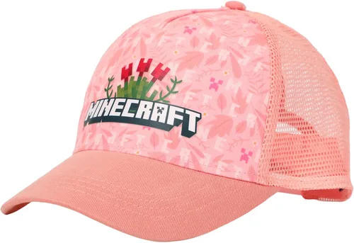 Vista 3 de Minecraft Roses - Gorra de béisbol con espalda de malla rosa para niña, Multi colorido