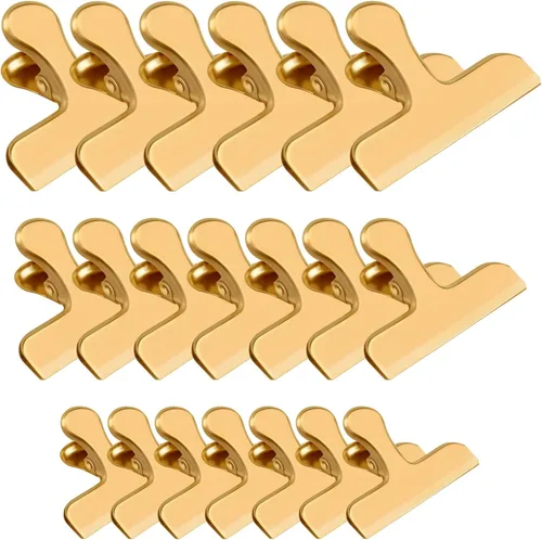 Vista 10 de Pinzas para bolsas, clips de acero inoxidable resistentes, paquete de 8, gran cierre para bolsas de alimentos, ideal para sellar bolsas de café Negro