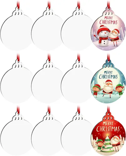 Vista 11 de Adornos de Navidad personalizados con foto, 1-150 paquetes de imágenes de texto con nombre de logotipo personalizado para bodas de Navidad