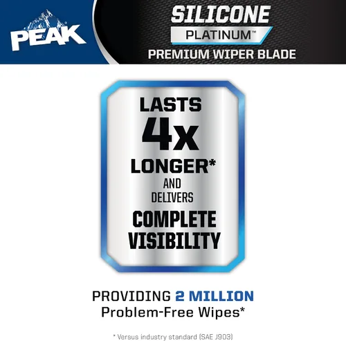 Vista 3 de PEAK Silicone Platinum - Limpiaparabrisas delantero de 13 pulgadas, limpiaparabrisas de repuesto con conector universal, paquete de 1 unidad