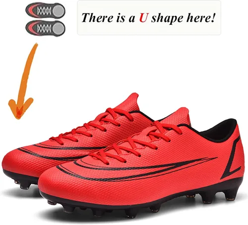 Vista 2 de ASOCO DREAM Zapatos de fútbol para hombre, zapatos de fútbol de suelo firme, zapatos de fútbol profesionales de caña baja, zapatos de fútbol